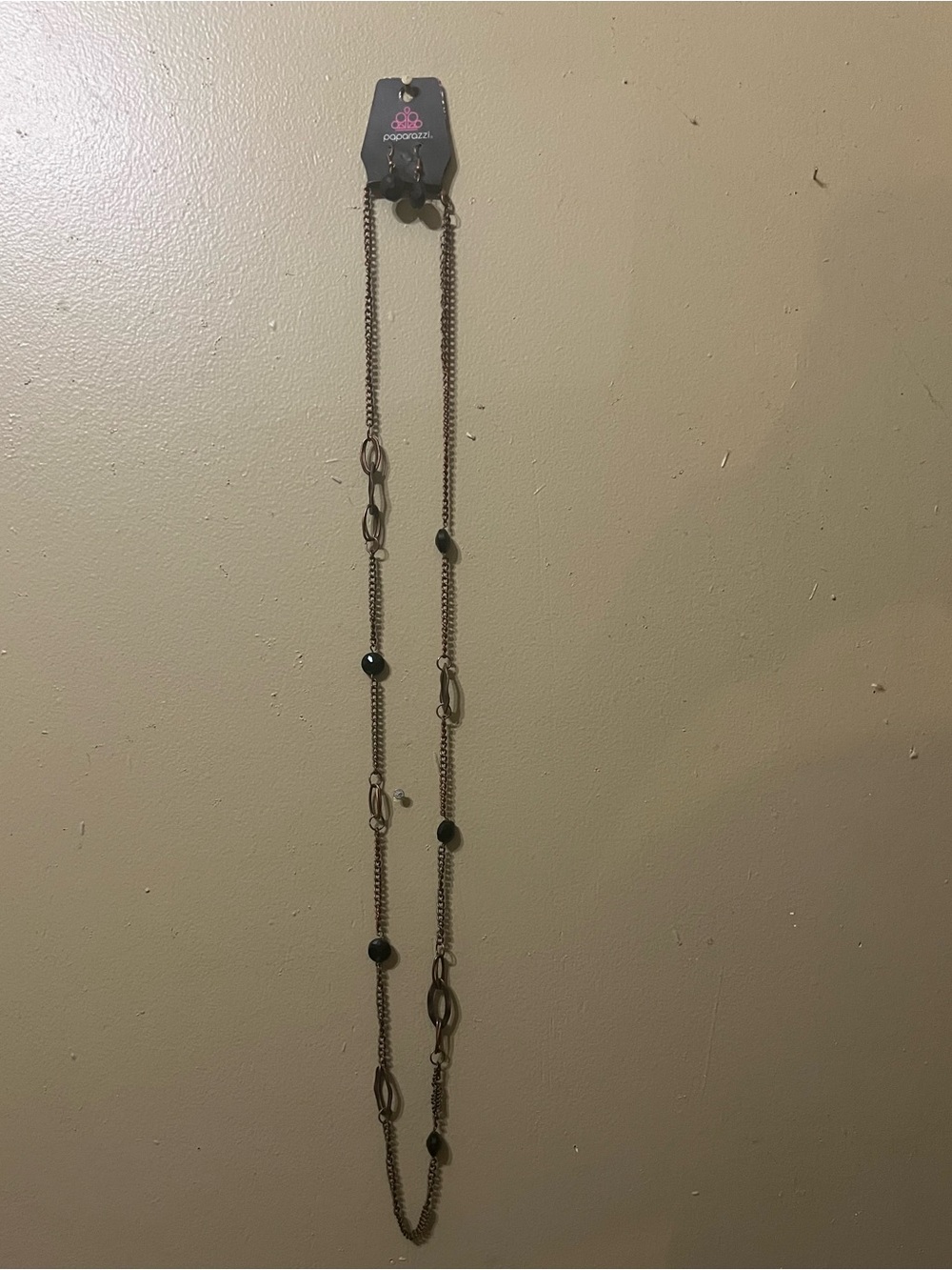 Long Beaded Link Necklace and Earrings set- Paparazzi Brand